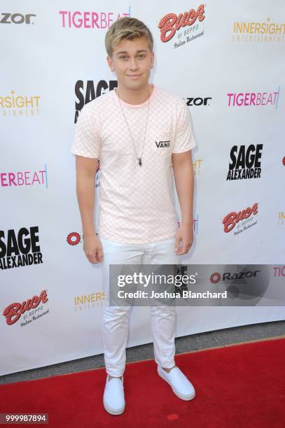 Braeden Beigert attends "Sage Alexander: The Dark Realm" Launch Party Co-hosted by Innersight Entertainment and TigerBeat Media at El Rey Theatre on...