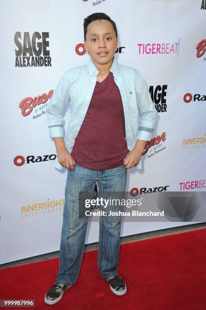 Julian Clark attends "Sage Alexander: The Dark Realm" Launch Party Co-hosted by Innersight Entertainment and TigerBeat Media at El Rey Theatre on...