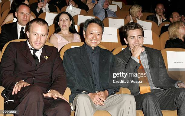 Heath Ledger, Ang Lee and Jake Gyllenhaal