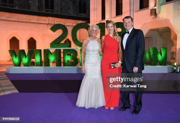 Gill Brook, Angelique Kerber and Philip Brook attend the Wimbledon Champions Dinner at The Guildhall on July 15, 2018 in London, England.