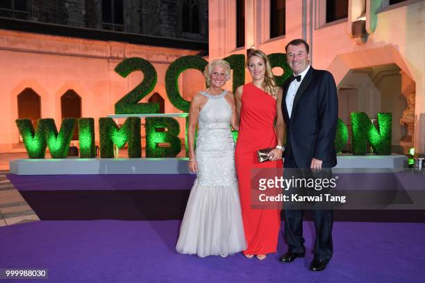 Gill Brook, Angelique Kerber and Philip Brook attend the Wimbledon Champions Dinner at The Guildhall on July 15, 2018 in London, England.