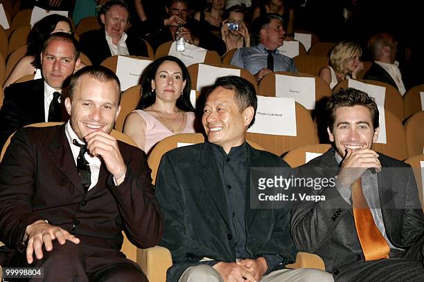 Heath Ledger, Ang Lee and Jake Gyllenhaal