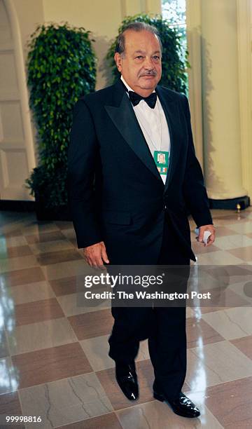 Washington, DC Mexican billionaire Carlos Slim arrives for President Barack Obama, holding a State Dinner for Mexican President Felipe Calderon and...