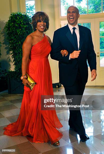 Washington, DC Gayle King and Newark, NJ mayor Cory Booker arrive for President Barack Obama, holding a State Dinner for Mexican President Felipe...