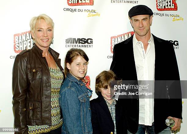 Sherman Williams, Sophia Meloni, Dante Meloni and actor Chris Meloni attend the opening night of Cirque du Soleil's "Banana Shpeel" at the Beacon...