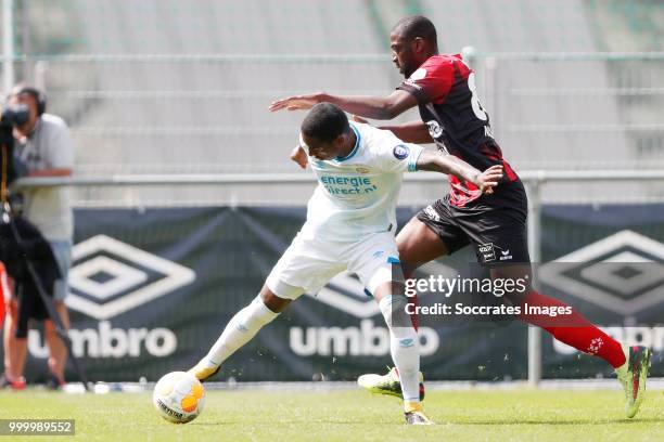 Pablo Rosario of PSV during the Club Friendly match between PSV v Neuchatel Xamax FCS on July 14, 2018 in Bagnes Switzerland