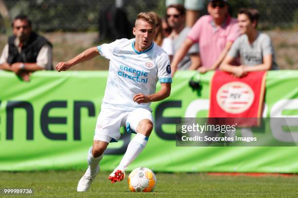 Michal Sadilek of PSV during the Club Friendly match between PSV v Neuchatel Xamax FCS on July 14, 2018 in Bagnes Switzerland