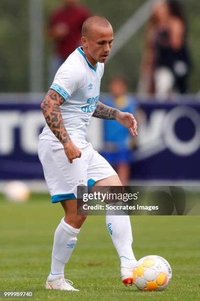 Angelino of PSV during the Club Friendly match between PSV v Neuchatel Xamax FCS on July 14, 2018 in Bagnes Switzerland