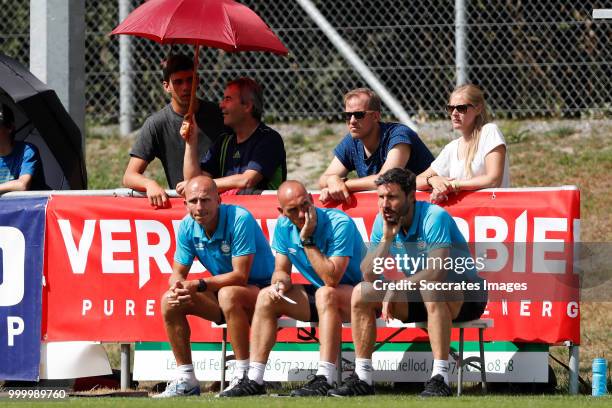 Reinier Robbemond of PSV, Jurgen Dirkx of PSV, Mark van Bommel of PSV during the Club Friendly match between PSV v Neuchatel Xamax FCS on July 14,...