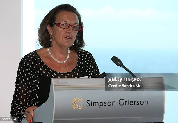 Rosanne Meo, Chairwoman of the Brisco Group addresses the shareholders the Annual General Meeting on May 20, 2010 in Auckland, New Zealand. The...