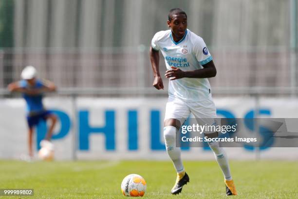 Pablo Rosario of PSV during the Club Friendly match between PSV v Neuchatel Xamax FCS on July 14, 2018 in Bagnes Switzerland