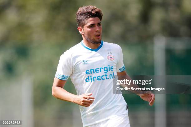 Maximiliano Romero of PSV during the Club Friendly match between PSV v Neuchatel Xamax FCS on July 14, 2018 in Bagnes Switzerland