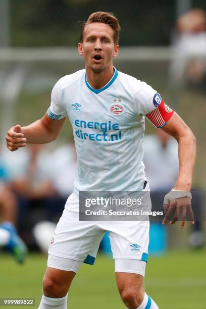 Luuk de Jong of PSV during the Club Friendly match between PSV v Neuchatel Xamax FCS on July 14, 2018 in Bagnes Switzerland