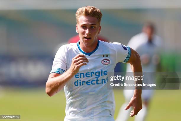 Matthias Verreth of PSV during the Club Friendly match between PSV v Neuchatel Xamax FCS on July 14, 2018 in Bagnes Switzerland