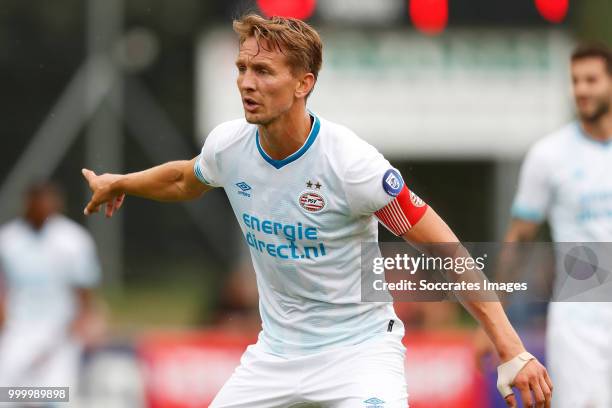 Luuk de Jong of PSV during the Club Friendly match between PSV v Neuchatel Xamax FCS on July 14, 2018 in Bagnes Switzerland