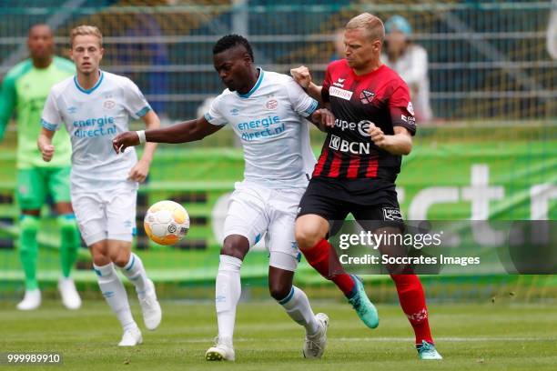 Nicolas Isimat Mirin of PSV during the Club Friendly match between PSV v Neuchatel Xamax FCS on July 14, 2018 in Bagnes Switzerland