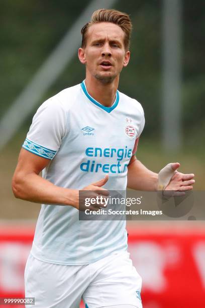 Luuk de Jong of PSV during the Club Friendly match between PSV v Neuchatel Xamax FCS on July 14, 2018 in Bagnes Switzerland
