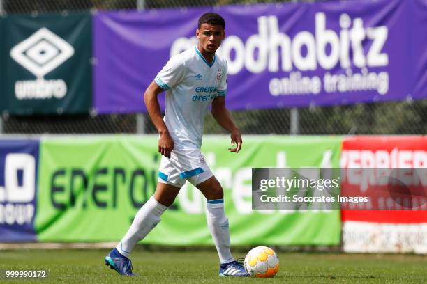 Armando Obispo of PSV during the Club Friendly match between PSV v Neuchatel Xamax FCS on July 14, 2018 in Bagnes Switzerland