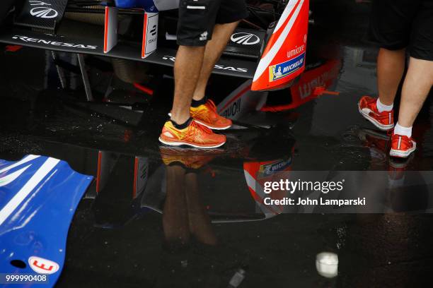 General veiw of the paddock during the Formula E New York City Race on July 15, 2018 in New York City.