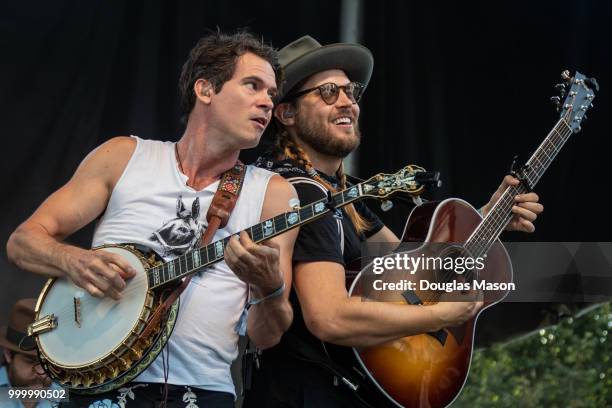 Old Crow Medicine Show performs during the Green River Festival at the Greenfield Community College on July 15, 2018 in Greenfield, Massachusetts.