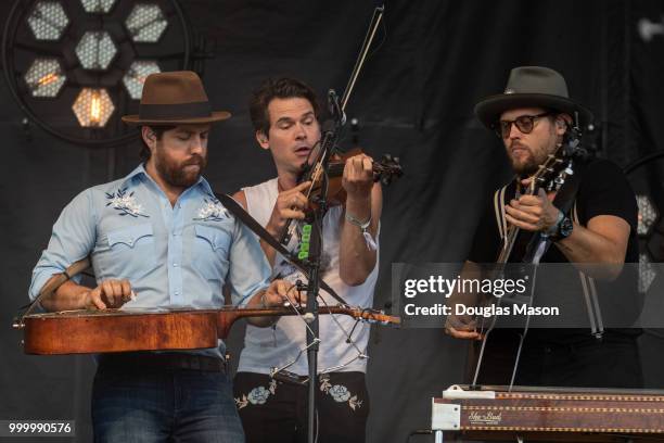 Old Crow Medicine Show performs during the Green River Festival at the Greenfield Community College on July 15, 2018 in Greenfield, Massachusetts.