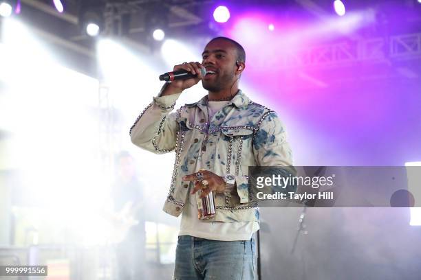 Vic Mensa performs during the 2018 Forecastle Music Festival at Louisville Waterfront Park on July 15, 2018 in Louisville, Kentucky.