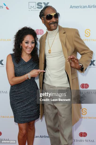 Honoree Constance Schwartz Morini and Snoop Dogg attends the 33rd Annual Cedars-Sinai Sports Spectacular Gala on July 15, 2018 in Los Angeles,...
