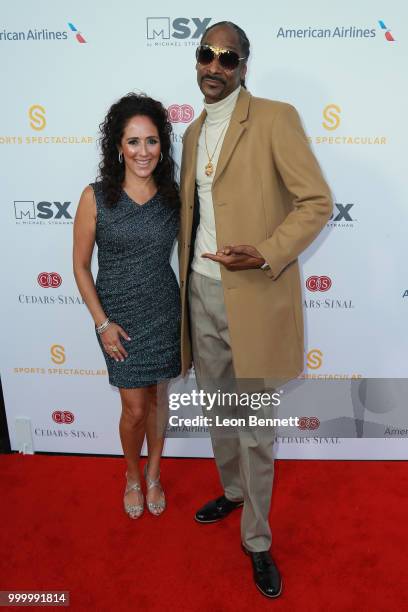 Honoree Constance Schwartz Morini and Snoop Dogg attends the 33rd Annual Cedars-Sinai Sports Spectacular Gala on July 15, 2018 in Los Angeles,...