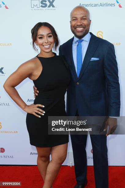 Gloria Govan and Derek Fisher attends the 33rd Annual Cedars-Sinai Sports Spectacular Gala on July 15, 2018 in Los Angeles, California.