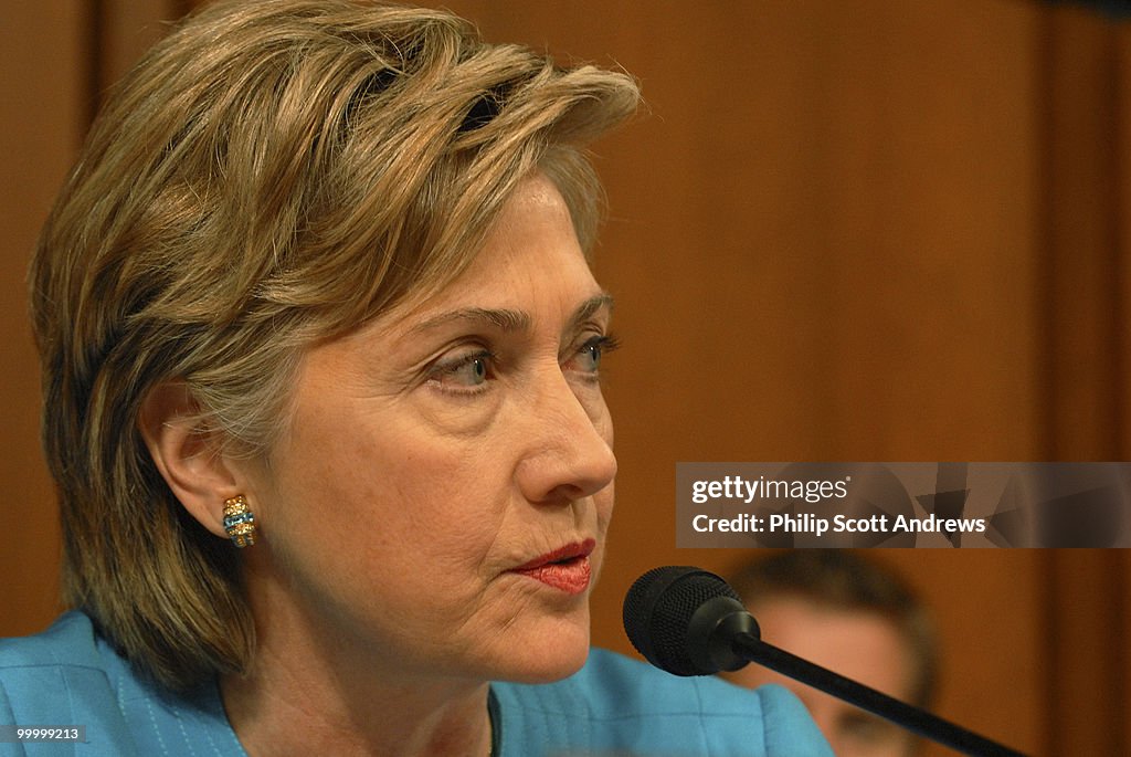 Sen. Hillary Clinton, D-NY asks