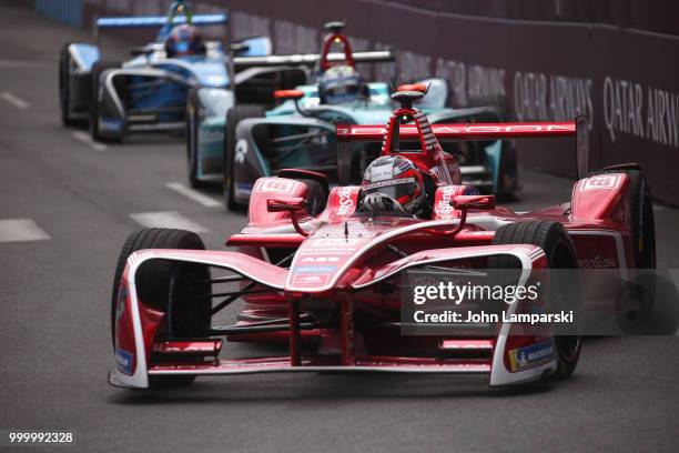 Jerome Dambrosio of Dragon Formula E Racing on track during the Formula E New York City Race on July 15, 2018 in New York City.