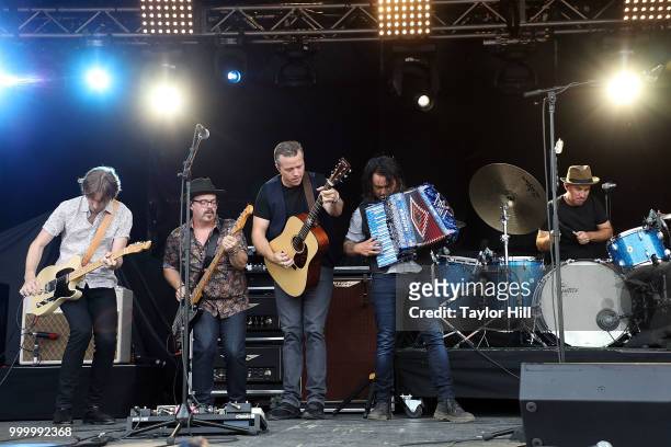 Sadler Vaden, Jimbo Hart, Jason Isbell, Derry deBorja, and Chad Gamble perform during the 2018 Forecastle Music Festival at Louisville Waterfront...