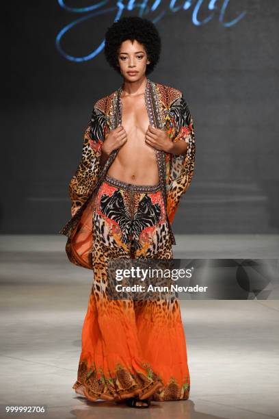 Model walks the runway for Czarina at Miami Swim Week powered by Art Hearts Fashion Swim/Resort 2018/19 at Faena Forum on July 15, 2018 in Miami...