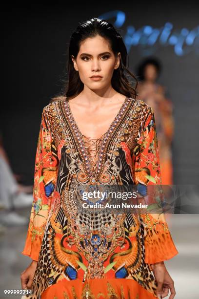 Model walks the runway for Czarina at Miami Swim Week powered by Art Hearts Fashion Swim/Resort 2018/19 at Faena Forum on July 15, 2018 in Miami...