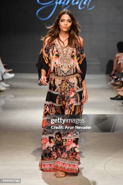 Model walks the runway for Czarina at Miami Swim Week powered by Art Hearts Fashion Swim/Resort 2018/19 at Faena Forum on July 15, 2018 in Miami...