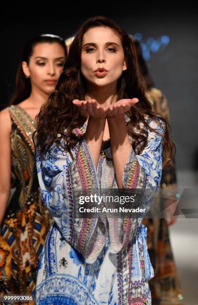 Models walk the runway for Czarina at Miami Swim Week powered by Art Hearts Fashion Swim/Resort 2018/19 at Faena Forum on July 15, 2018 in Miami...