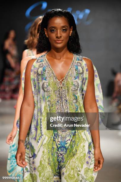 Models walk the runway for Czarina at Miami Swim Week powered by Art Hearts Fashion Swim/Resort 2018/19 at Faena Forum on July 15, 2018 in Miami...