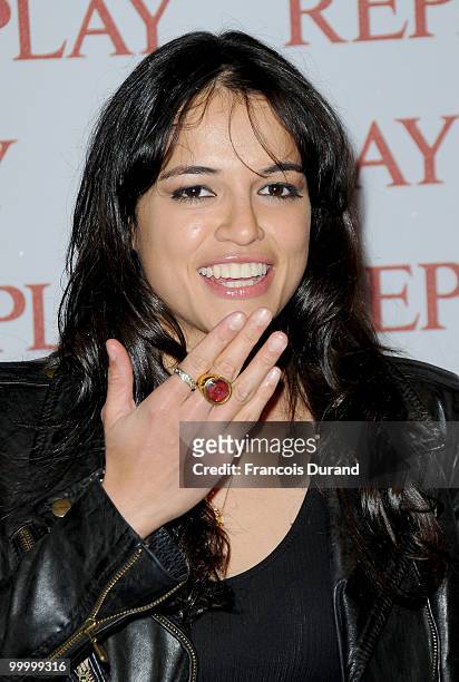 Actress Michelle Rodriguez arrives at the Replay Party during the 63rd Annual Cannes Film Festival at Style Star Lounge on May 19, 2010 in Cannes,...