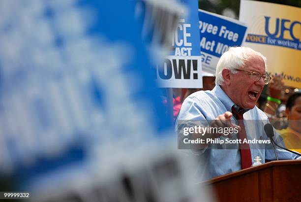 Sen. Bernie Sanders, I-Vt. Speaks at the pro labor rally in the Upper Senate Park on Tuesday, June 19, 2007. The rally was put on by The American...