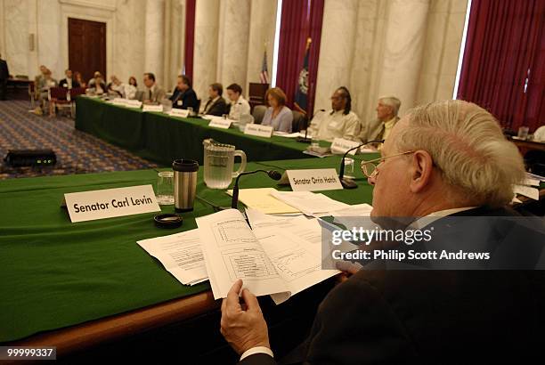 Sen. Carl Levin, D-Mich, participates in a news conference on office-based treatment of heroin addiction.