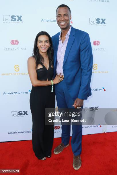 Elsa Collins and Jarron Collins attend the 33rd Annual Cedars-Sinai Sports Spectacular Gala on July 15, 2018 in Los Angeles, California.