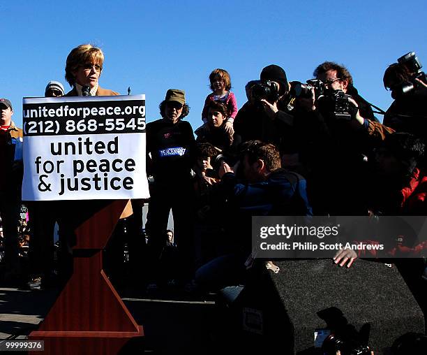 Hollywood actress and one of the leaders on the anti-vietnam movement Jane Fonda speaks in opposition to the Iraq war. Fonda has not appeared at an...