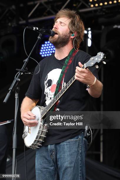 Dave Carroll of Trampled by Turtles performs during the 2018 Forecastle Music Festival at Louisville Waterfront Park on July 15, 2018 in Louisville,...