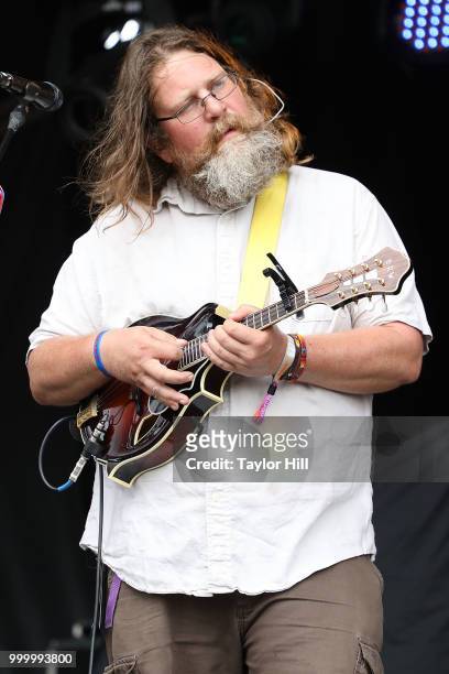Erik Berry of Trampled by Turtles performs during the 2018 Forecastle Music Festival at Louisville Waterfront Park on July 15, 2018 in Louisville,...
