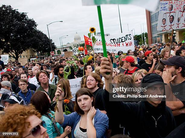 Activists march as part of the Poor Peoples March on tuesday afternoon in St. Paul.