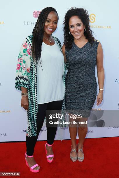 Shante Broadus and honoree Constance Schwartz Morini attends the 33rd Annual Cedars-Sinai Sports Spectacular Gala on July 15, 2018 in Los Angeles,...