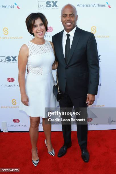 Yazmin Cader Frazier and Kevin Frazier attend the 33rd Annual Cedars-Sinai Sports Spectacular Gala on July 15, 2018 in Los Angeles, California.