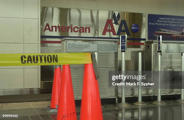 Empty walkways in Regan National Airport on Tuesday, September 17, 2001.