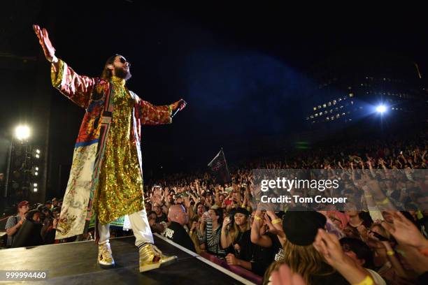 Jared Leto of Thirty Seconds to Mars performs the Channel 93.3 Big Gig concert at Fiddler's Green Amphitheatre on July 15, 2018 in Englewood,...