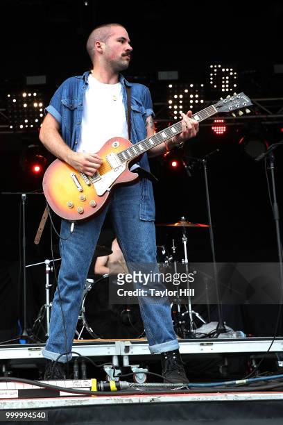 Tony Esposito of White Reaper performs during the 2018 Forecastle Music Festival at Louisville Waterfront Park on July 15, 2018 in Louisville,...